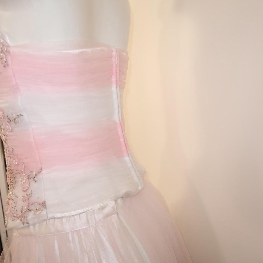 alyce pink tulle prom dress floral sequin ballgown y2k princess size 16 - Picture 5 of 8